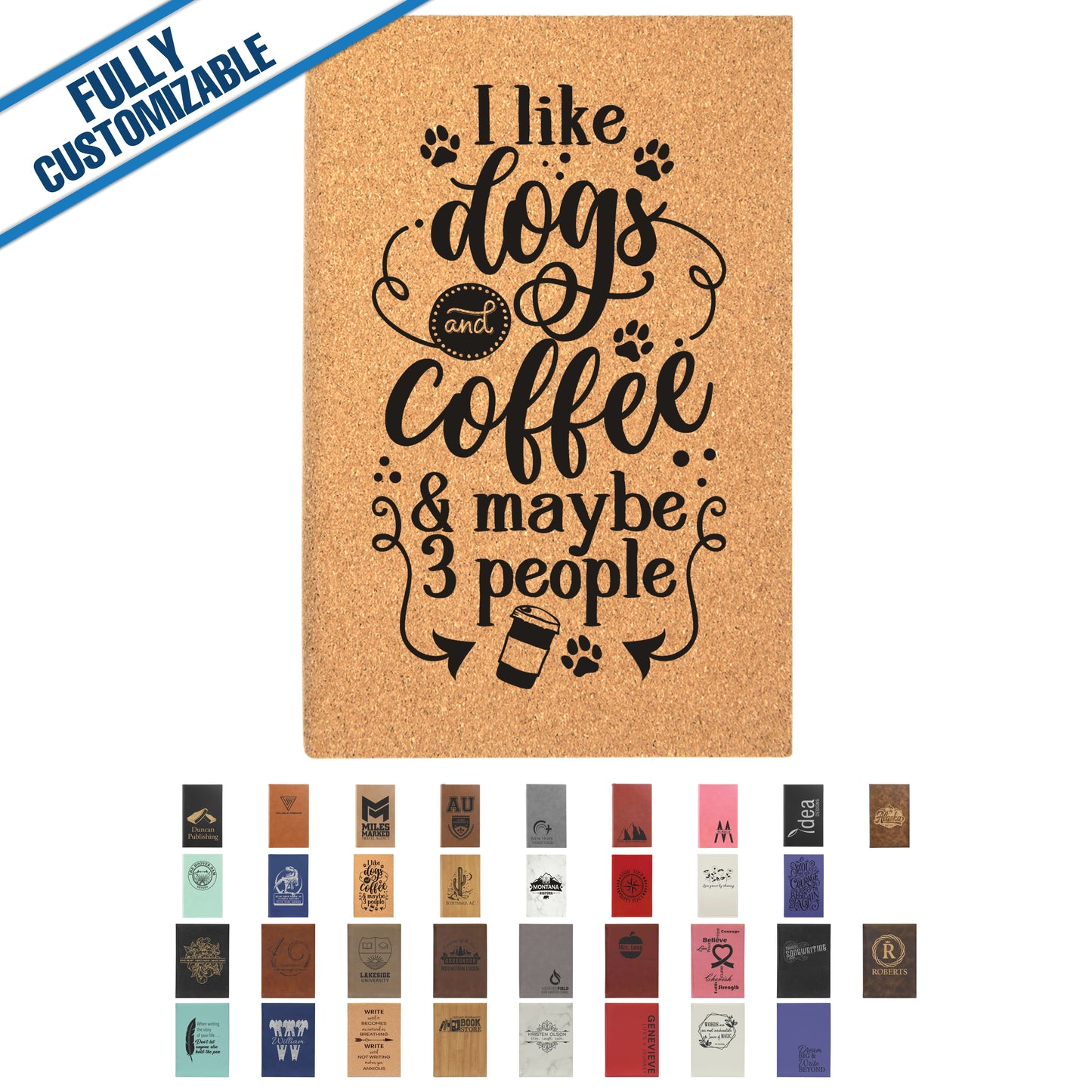 112 Page Engraved Leatherette Bound Journal - Fully Customizable