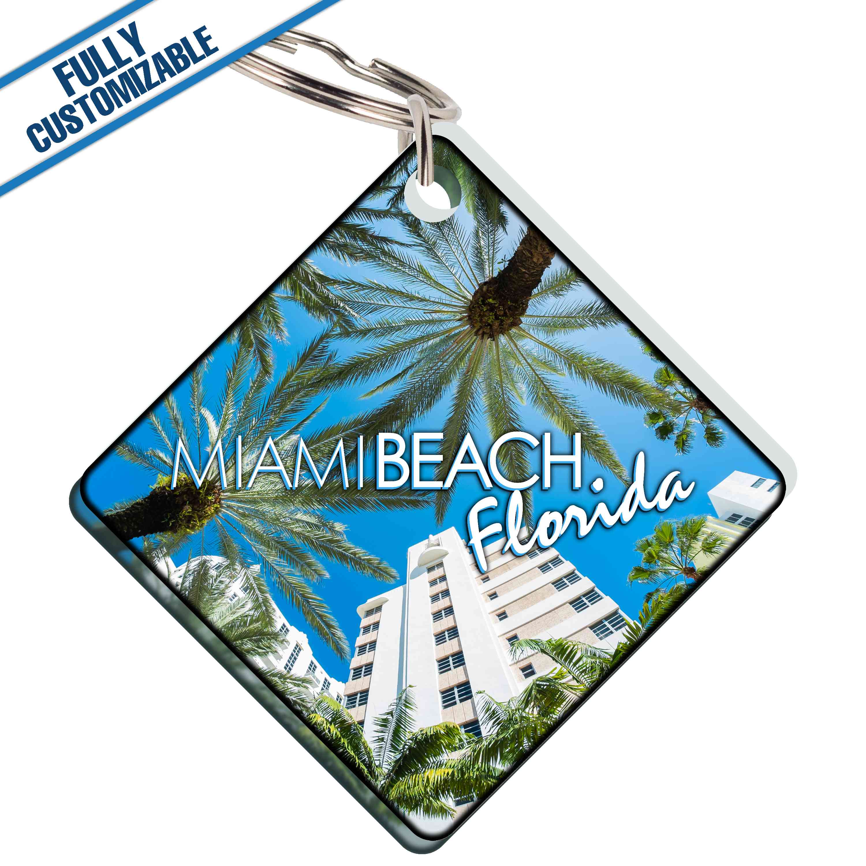 Acrylic Color Square Corner Keychain - Fully Customizable ...