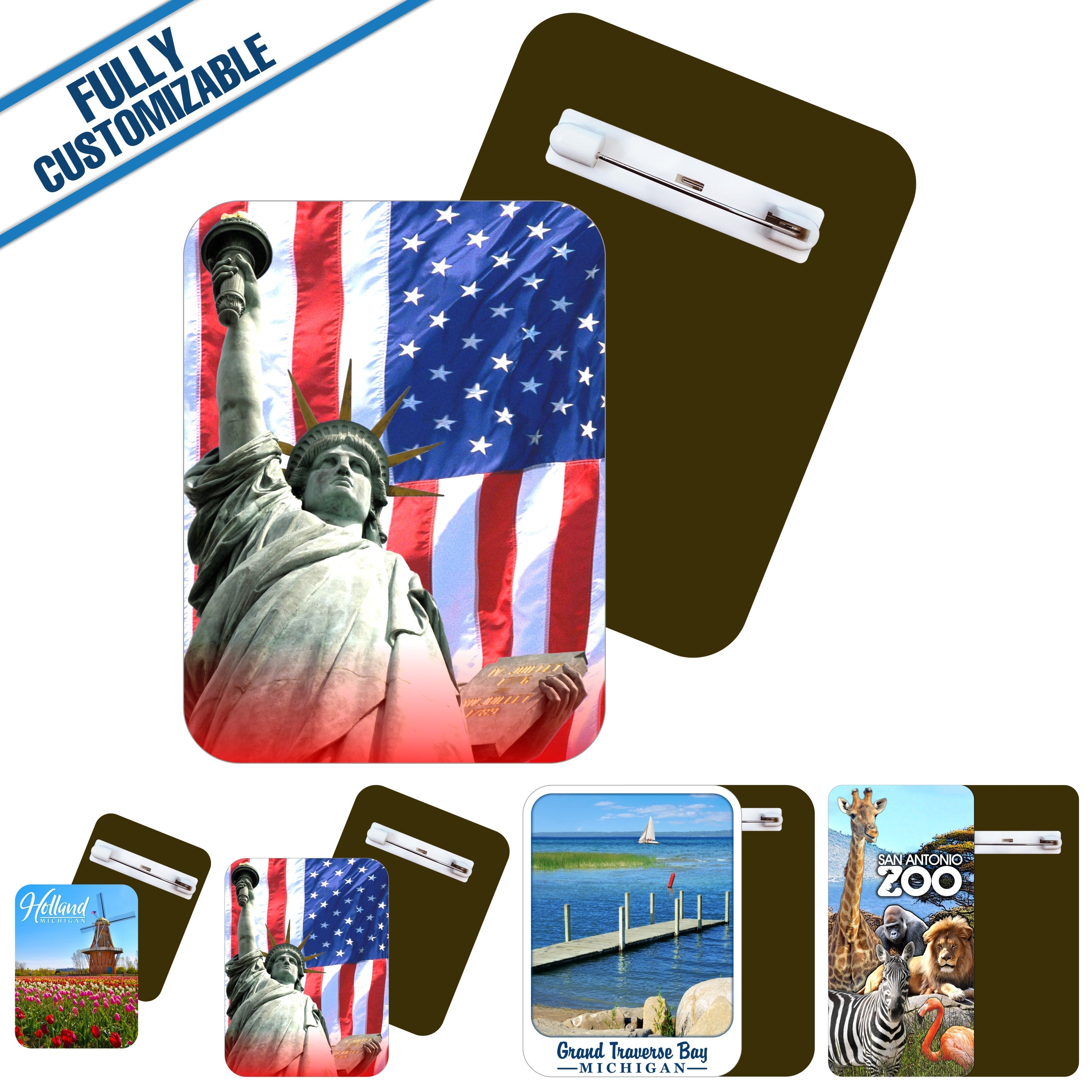 CW Rectangle Pins - Fully Customizable – GiftWorksPlus Wholesale