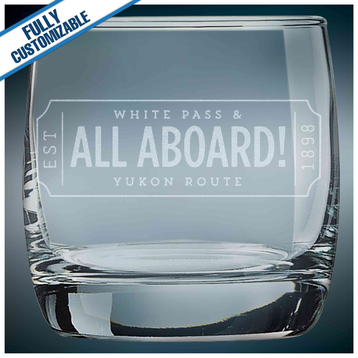 T Round Rocks Glass 10oz Engraved Bubble Round Rocks Glass - Fully Customizable ...